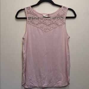 Light Pink with Lace Detail Tank